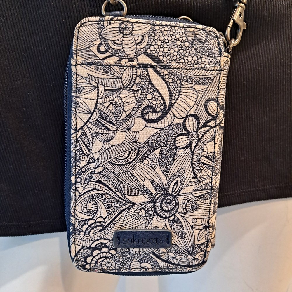 Sakroots Black and White Floral Phone Case